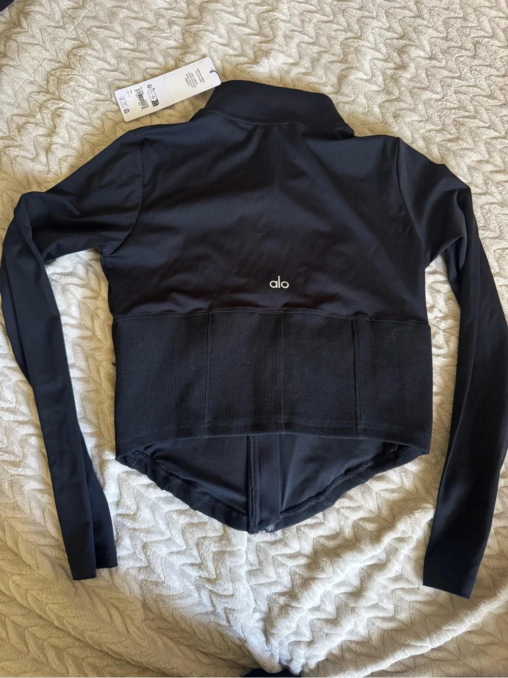 ALO Yoga Black Women's Zip-Front Bomber Jacket
